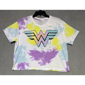 Wonder Woman WW84 Tie Dye cropped logo t-shirt Womens XL NEW